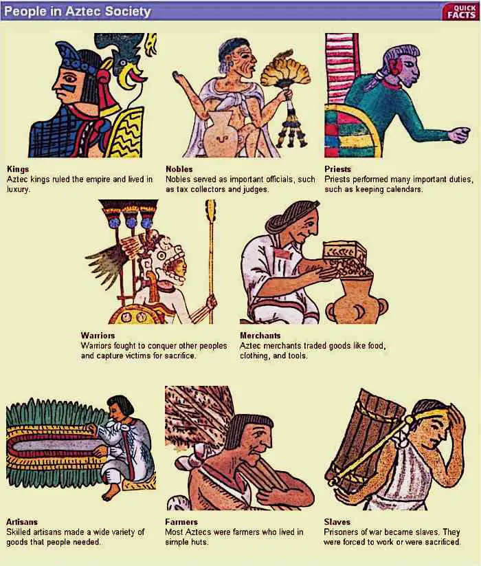 Aztec Class Struture Image of peoples ranking in Aztec society