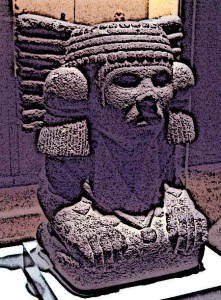 One of the most important Aztec goddesses was named Chalchiuhtlicue which literally means "she of the jade skirt". Chalchiuhtlicue was the goddess of water, storm, and all the sources of water including oceans and rivers
