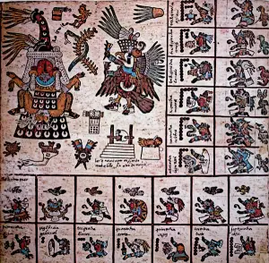 The Aztec Version of the 260-day Mesoamerican calendar Codex Borbonicus trecena 13